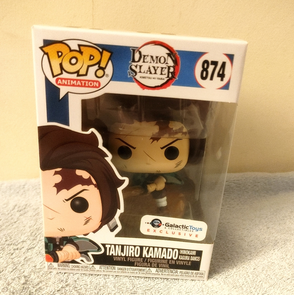 Demon Slayer Funko Pop 874 Tanjiro Kamado Galatic Toys Exclusive Sticker